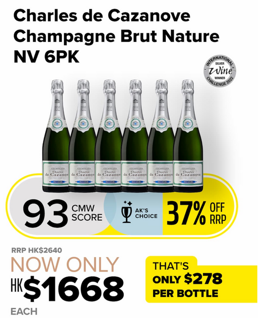 Charles de Cazanove Champagne Brut Nature NV 6PK