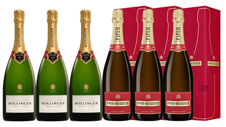 CMW Bollinger & Piper Champagne Mixed 6 Pack #4390