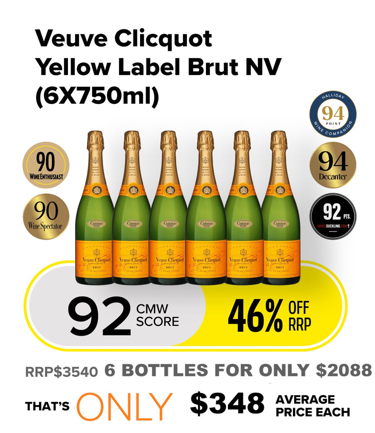 CMW Veuve Clicquot Yellow Label Brut NV - (6X750ml)
