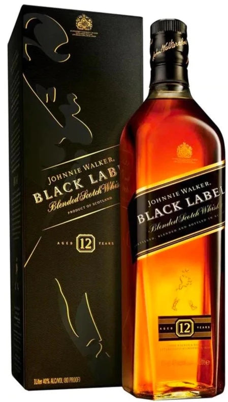 Johnnie Walker Black Label Scotch Whisky 1 Litre