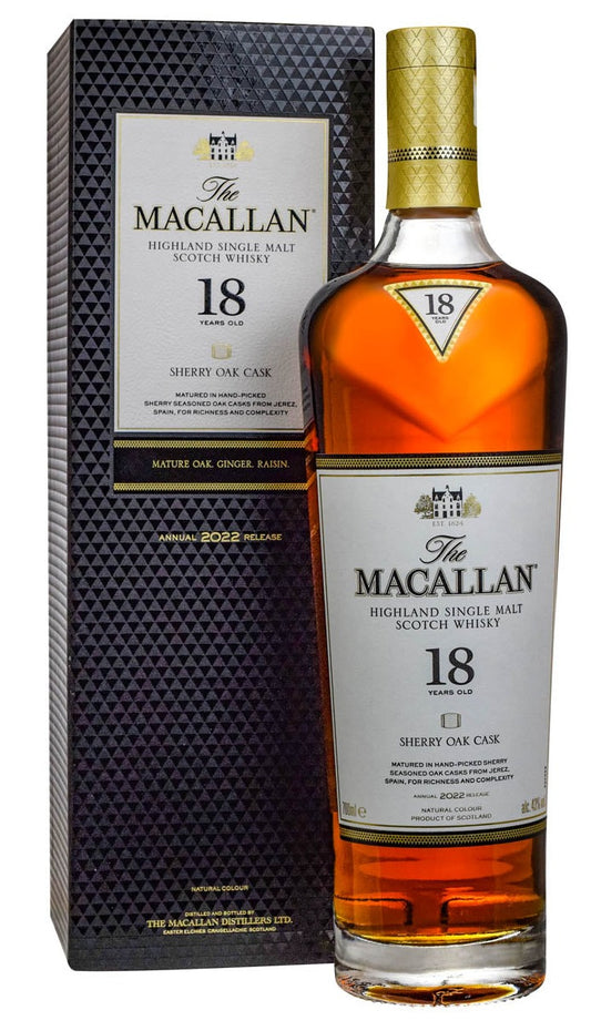 The Macallan 18 Years Old Sherry Oak Single Malt (2022 Release) 700ml