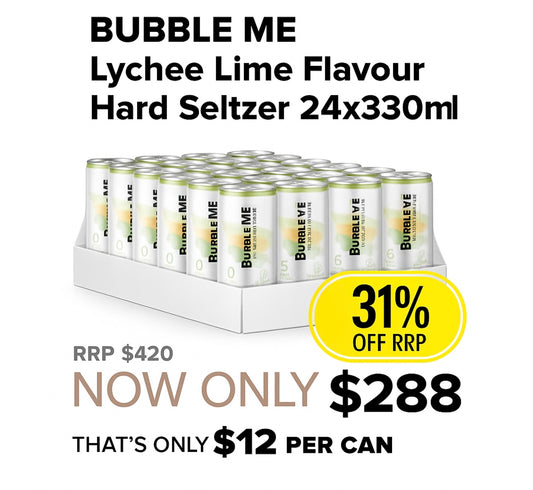 Bubble Me Lychee Lime Flavour Hard Seltzer (24X330ml)