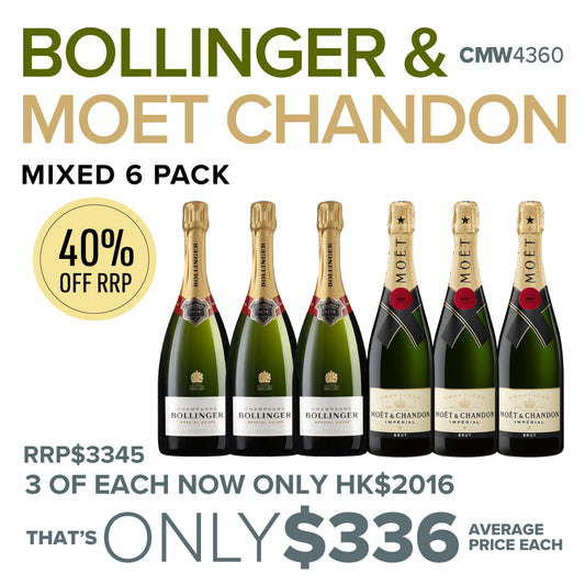 CMW Bollinger & Moet Chandon Mixed 6 Pack  #CMW4360