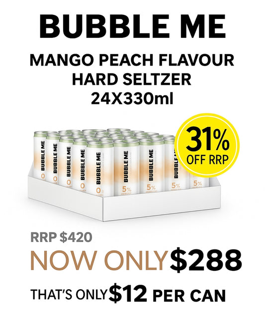 Bubble Me Mango Peach Flavour Hard Seltzer (24X330ml)
