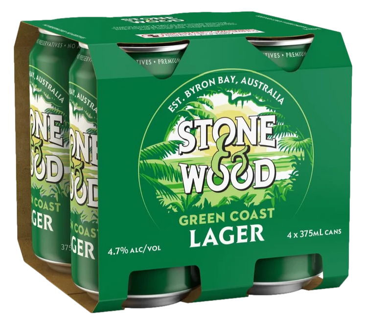 Stone & Wood Green Coast Lager Cans *4X375ml*