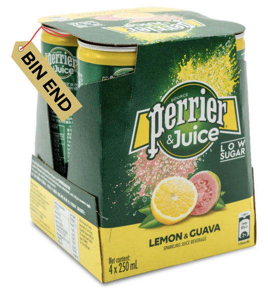 Perrier & Juice Lemon & Guava Sparkling Water - *4x250ml* (BEST BEFORE 5/10/2023)