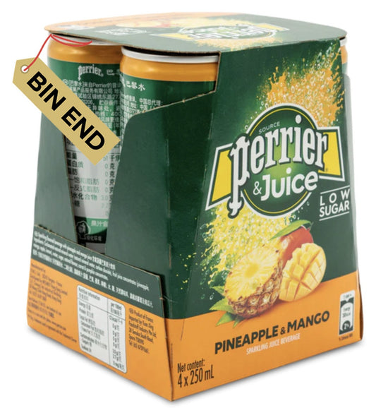 Perrier & Juice Mango & Pineapple Sparkling Water - *4x250ml* (BEST BEFORE 13/9/2023)