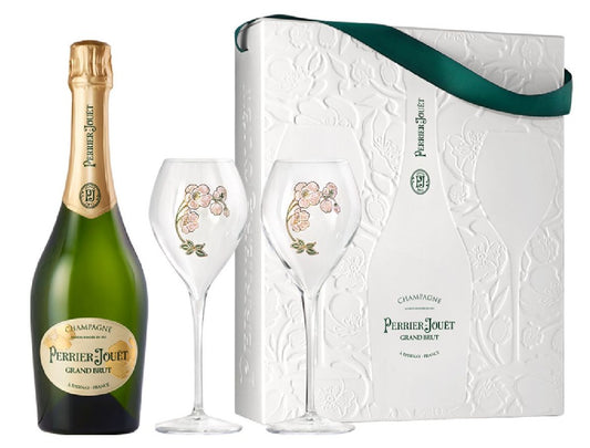 Perrier Jouet Grand Brut NV Champagne - 2 Glass Gift Pack