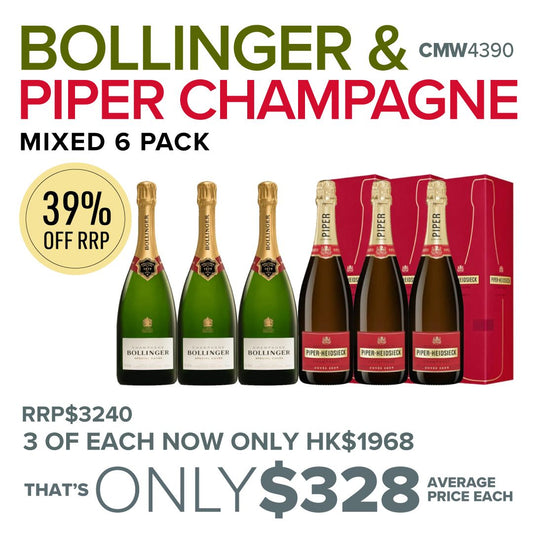 CMW Bollinger & Piper Champagne Mixed 6 Pack #4390