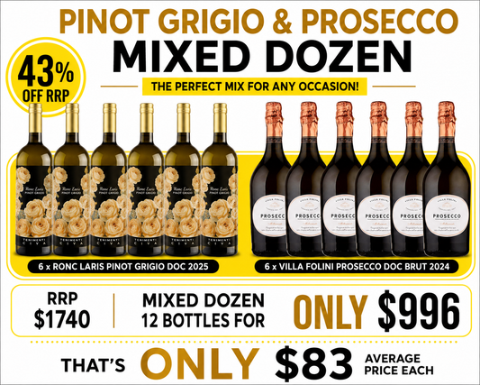 Pinot Grigio and Prosecco Mixed Dozen (12X750ml)