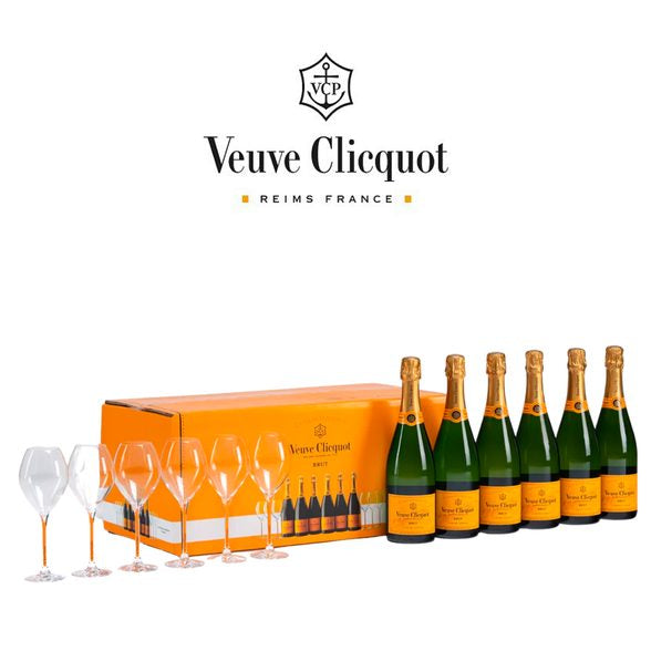Veuve Clicquot Yellow Label Party 6pk + 6 Flutes
