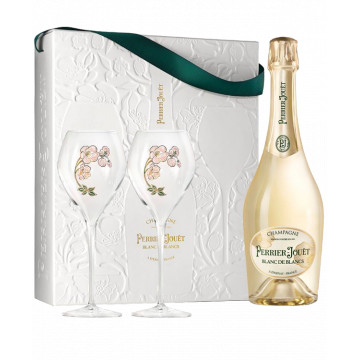 Perrier Jouet Blanc de Blancs Champagne - 2 glass Gift Pack