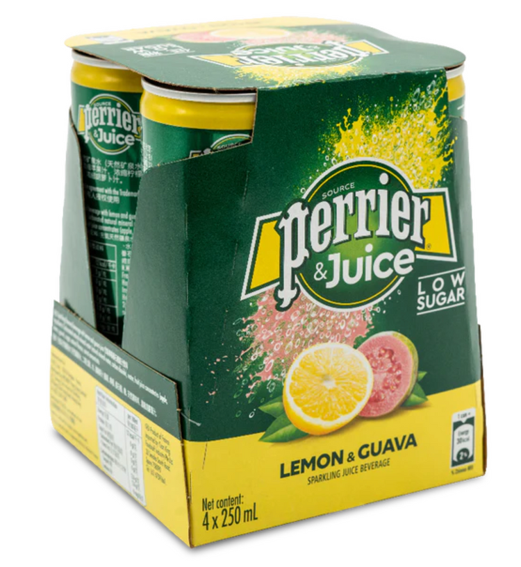 Perrier & Juice Lemon & Guava Sparkling Water - *4x250ml* (Best before 5/10/2023)