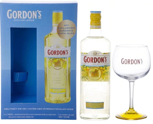 Gordon's Sicilian Lemon Distilled Gin w/ Glass 700ml