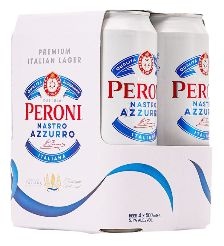 Peroni Azzurro Beer King Cans - 4X500ml